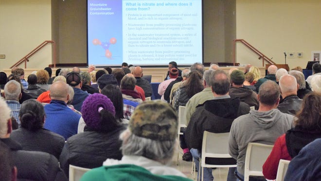 More than 200 residents attended a meeting hosted by lawyers on Jan. 8 to learn more about the recent violations at Mountaire Farms' Millsboro-area plant.