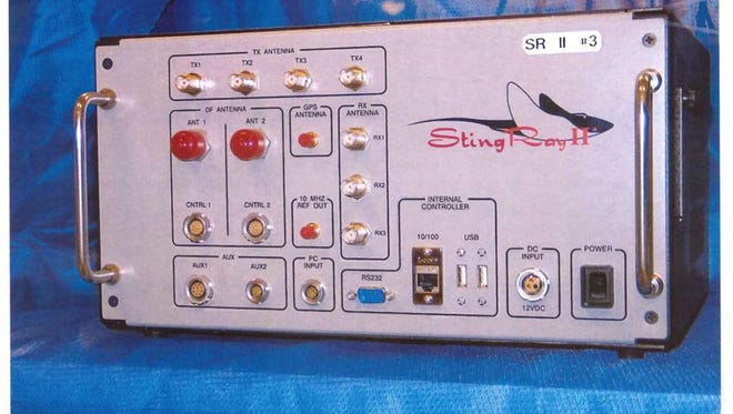 In this image from the U.S. Patent Application Office, the Stingray II, a cellular site simulator used for surveillance purposes, is shown. Delaware lawyers in May had a training session on how the devices are being used by law enforcement.