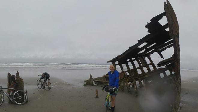 Former Gov. Jack Markell starts his coast-to-coast ride June 19 by dipping his bike wheels into the Pacific Ocean at Fort Steven State Park in Oregon.
