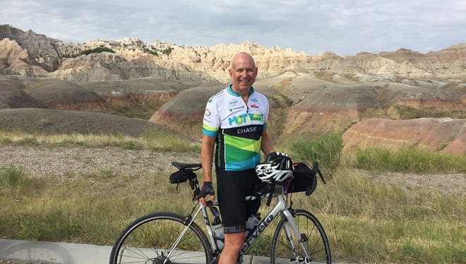 Former Gov. Jack Markel in the Badlands, which he said he really enjoyed riding through because it was spectacularly beautiful.